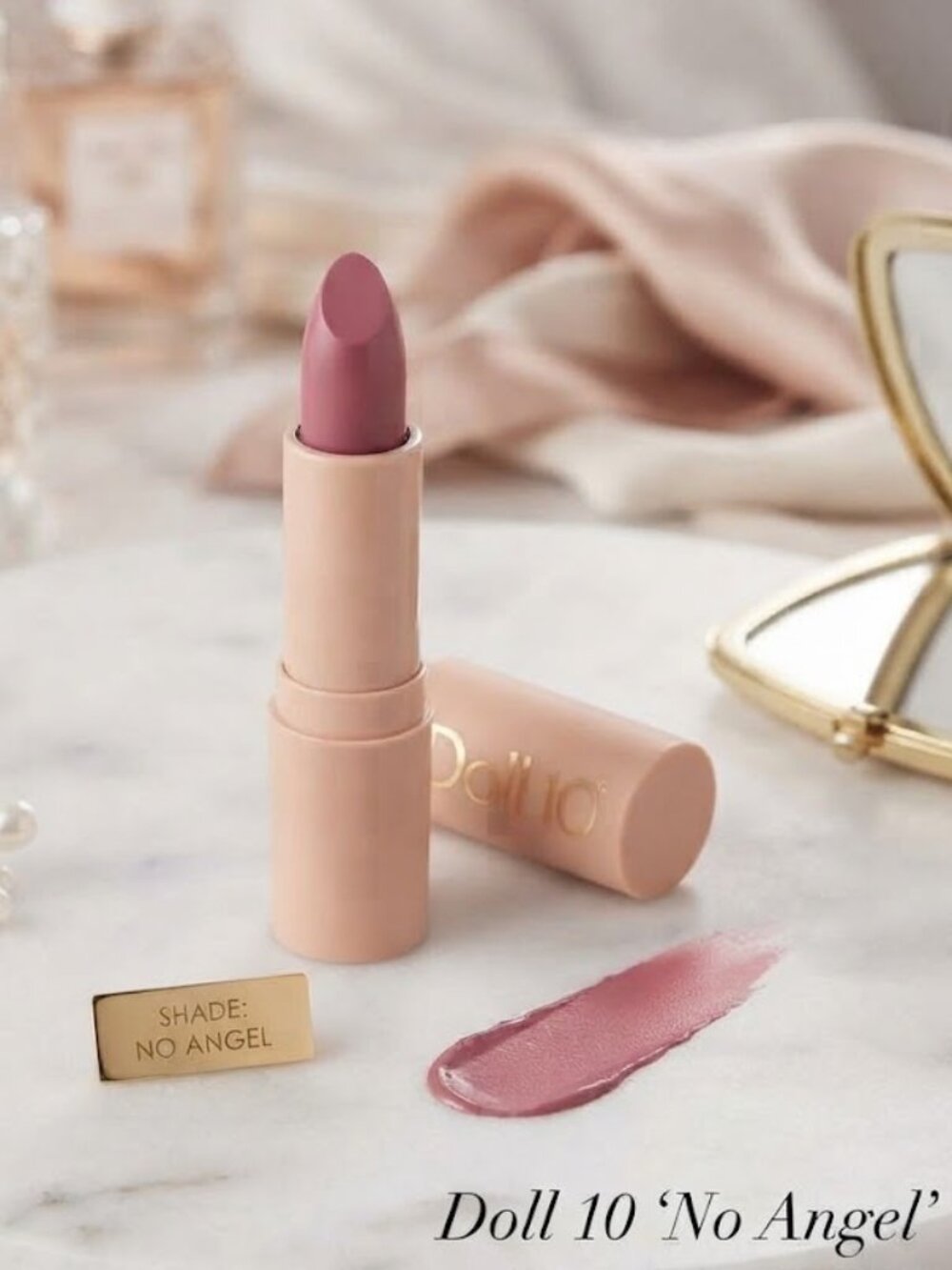 Doll 10 Lipstick - No Angel, A gorgeous, creamy mauve-pink neutral